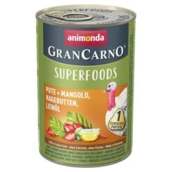 Animonda GranCarno Superfoods Adult 6 X 400 G -Productos Para Mascotas 130713 pla animonda animondagrancarno adult superfoods pute mangold hagebutten leinoell 400g hs 01 0