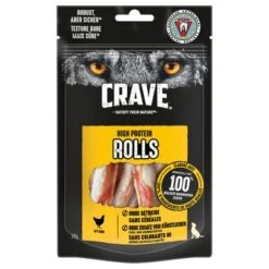 Primera página 21 Crave Maxi High Protein Rolls Snacks Para Perros