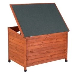 Caseta De Madera Woody Premium Con Puerta Para Perros -Productos Para Mascotas 70354 hundehuette flachdach fg 1120021 3