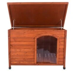 Caseta De Madera Woody Premium Con Puerta Para Perros -Productos Para Mascotas 70354 hundehuette flachdach fg 1120028 8